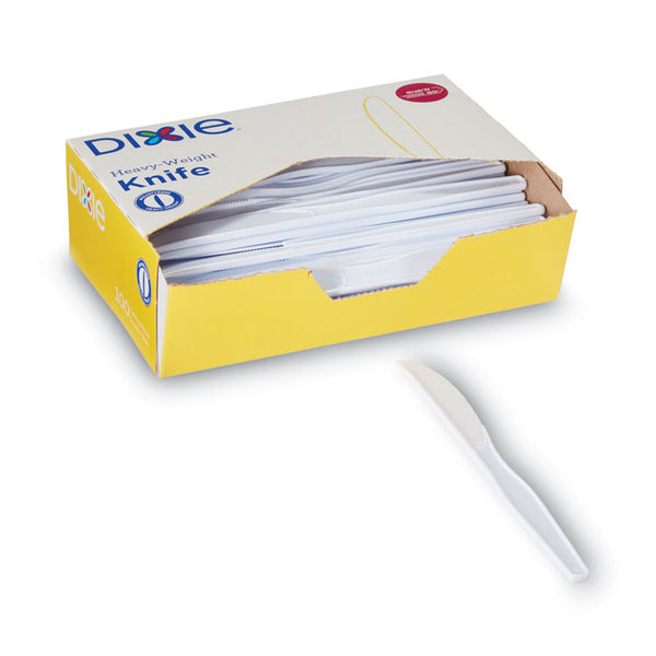 Dixie® Plastic Cutlery, Heavyweight Knives, White, 1,000/Carton (DXEKH207CT)