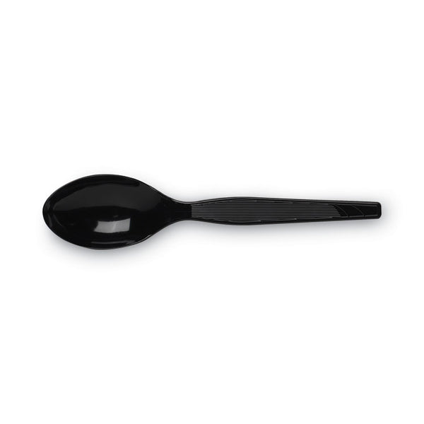 Dixie Plastic Cutlery, Heavy Mediumweight Teaspoons, Black, 100/Box (DXETM507) Box of 100