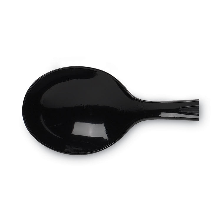 Dixie® Plastic Cutlery, Heavyweight Soup Spoons, 5 3/4", Black, 1,000/Carton (DXESH517) Case of 1000