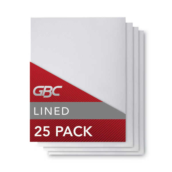 GBC® Design View Poly Presentation Covers for Binding Systems, Clear Lined, 11 x 8.5, Unpunched, 25/Pack (GBC2514496) Pack of 25