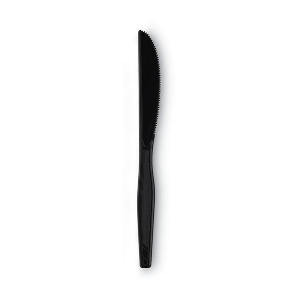 Dixie Plastic Tableware, Heavy Mediumweight Knives, Black, 100/Box (DXEKM507) Box of 100