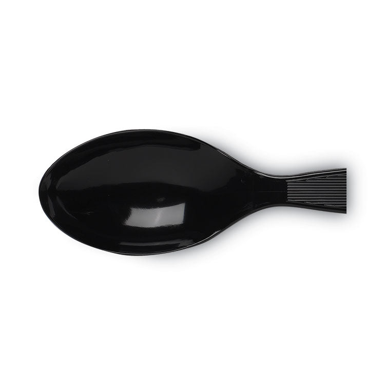 Dixie Plastic Cutlery, Heavy Mediumweight Teaspoons, Black, 100/Box (DXETM507) Box of 100