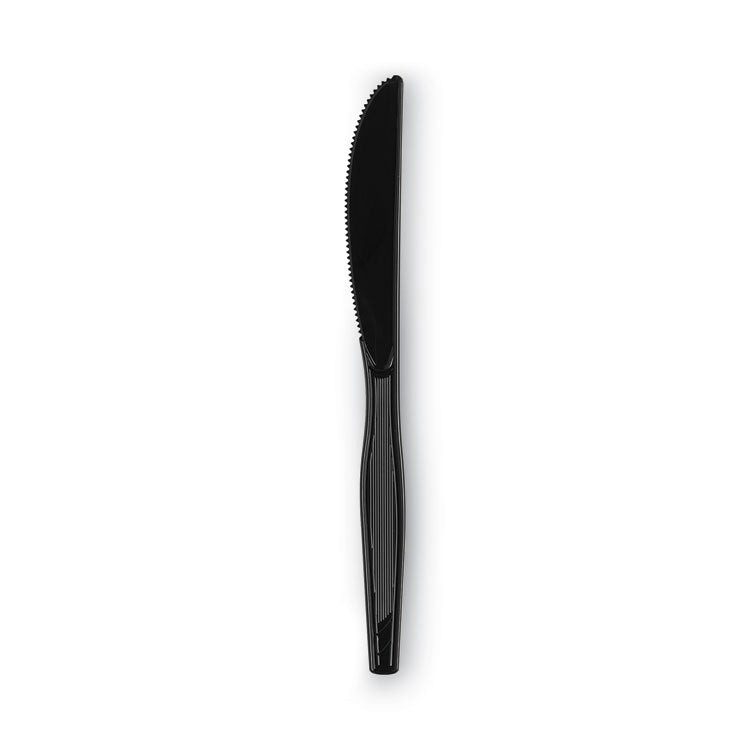 Dixie® Plastic Cutlery, Heavy Mediumweight Knives, Black, 1,000/Carton (DXEKM517) Case of 1000