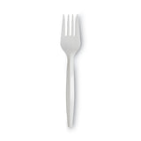 Dixie® Plastic Cutlery, Mediumweight Forks, White, 1,000/Carton (DXEPFM21) Case of 1000