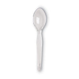 Dixie® Plastic Cutlery, Heavyweight Teaspoon, Crystal Clear, 6", 1,000/Carton (DXETH017) Case of 1000