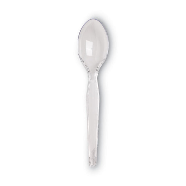 Dixie® Plastic Cutlery, Heavyweight Teaspoon, Crystal Clear, 6", 1,000/Carton (DXETH017)
