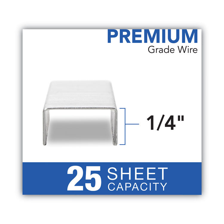 Swingline® S.F. 4 Premium Staples, 0.25" Leg, 0.5" Crown, Silver, 5,000/Box, 5 Boxes/Pack (SWI35481) Pack of 25000