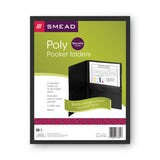 Smead™ Poly Two-Pocket Folder with Snap Closure Security Pocket, 100-Sheet Capacity, 11 x 8.5, Black, 5/Pack (SMD87700)