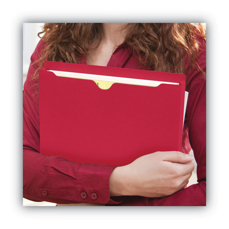 Smead™ Colored File Jackets with Reinforced Double-Ply Tab, Straight Tab, Letter Size, Red, 50/Box (SMD75569)