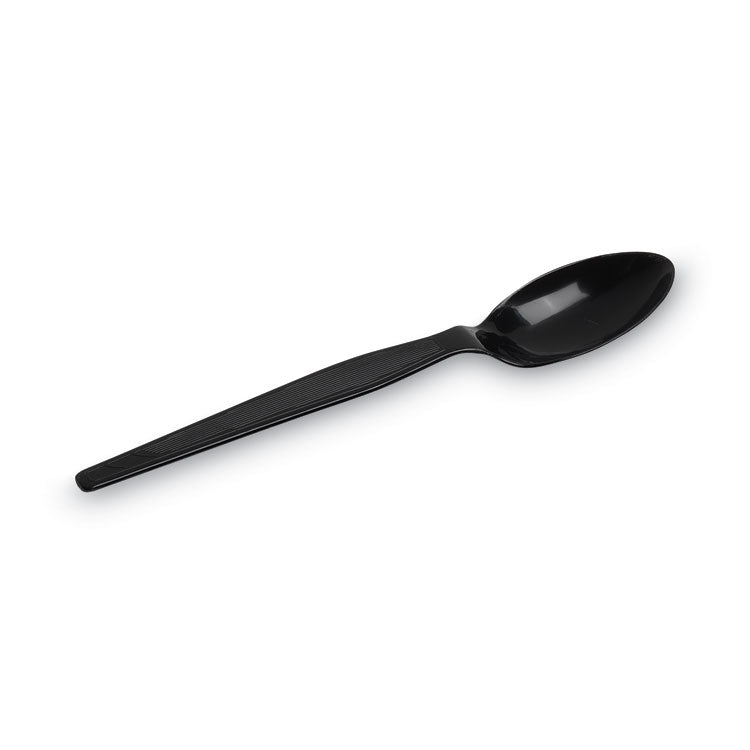 Dixie® Individually Wrapped Heavyweight Teaspoons, Polystyrene, Black 1,000/Carton (DXETH53C7)