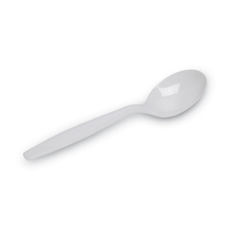 Dixie® Plastic Cutlery, Heavyweight Soup Spoons, White, 100/Box (DXESH207)
