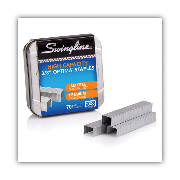 Swingline® Optima High-Capacity Staples, 0.38" Leg, 0.5" Crown, Steel, 2,500/Box (SWI35550)