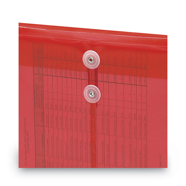 Smead™ Poly String and Button Interoffice Envelopes, Open-End (Vertical), 9.75 x 11.63, Transparent Red, 5/Pack (SMD89547)