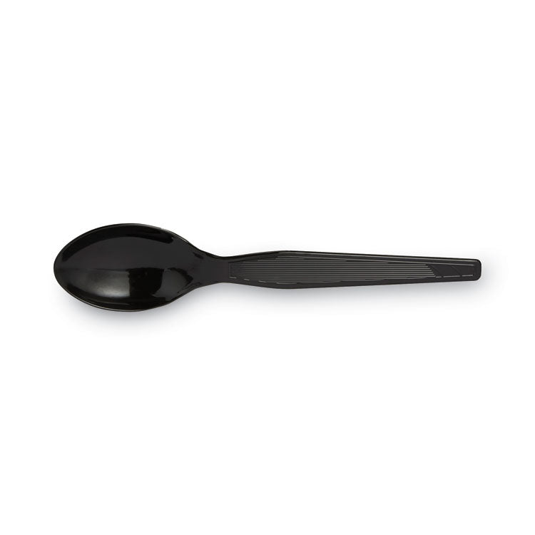 Dixie® Plastic Cutlery, Heavyweight Teaspoons, Black, 1,000/Carton (DXETH517) Case of 1000