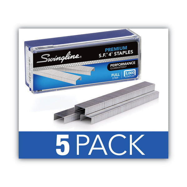 Swingline® S.F. 4 Premium Staples, 0.25" Leg, 0.5" Crown, Silver, 5,000/Box, 5 Boxes/Pack (SWI35481)