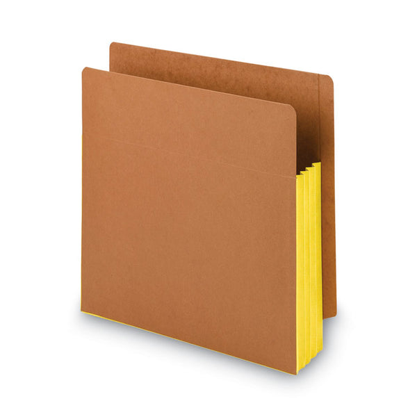 Smead™ Redrope Drop-Front End Tab File Pockets, Fully Lined 6.5" High Gussets, 3.5" Expansion, Letter Size, Redrope/Yellow, 10/Box (SMD73688)
