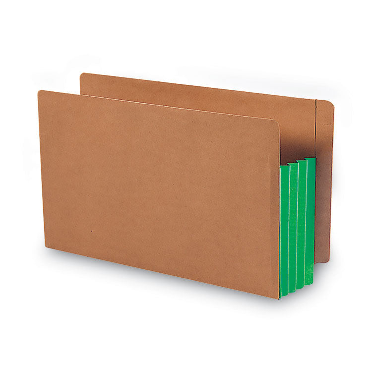 Smead™ Redrope Drop-Front End Tab File Pockets, Fully Lined 6.5" High Gussets, 3.5" Expansion, Legal Size, Redrope/Green, 10/Box (SMD74680)