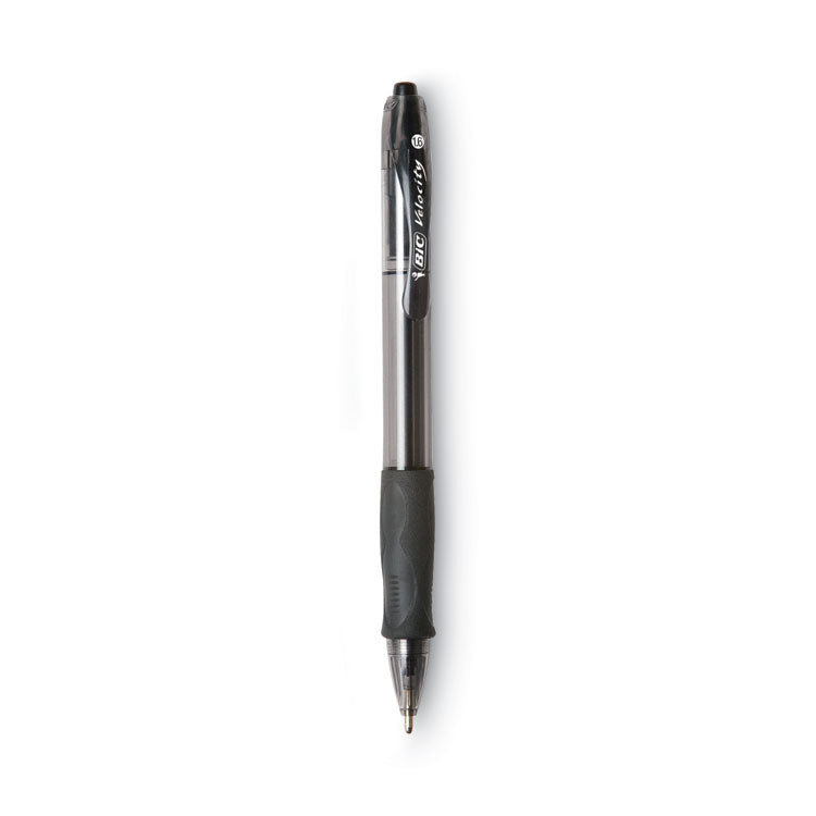 BIC® GLIDE Bold Ballpoint Pen, Retractable, Bold 1.6 mm, Black Ink, Smoke Barrel, Dozen (BICVLGB11BK)