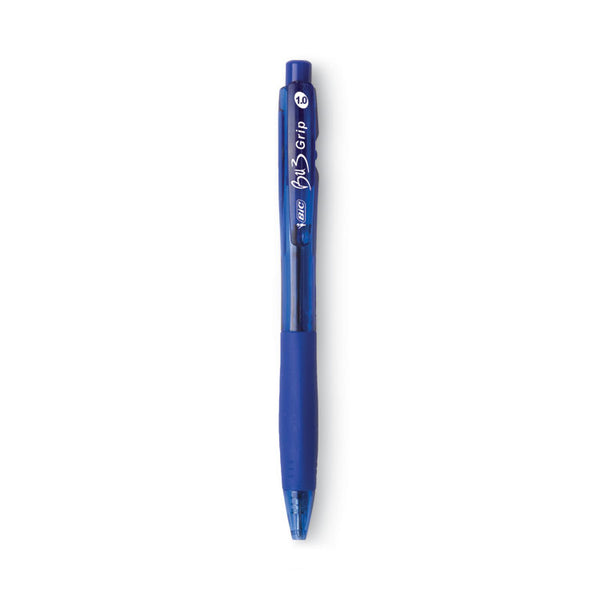 BIC® BU3 Ballpoint Pen, Retractable, Bold 1 mm, Blue Ink, Translucent Blue/Blue Barrel, Dozen (BICBU311BE)