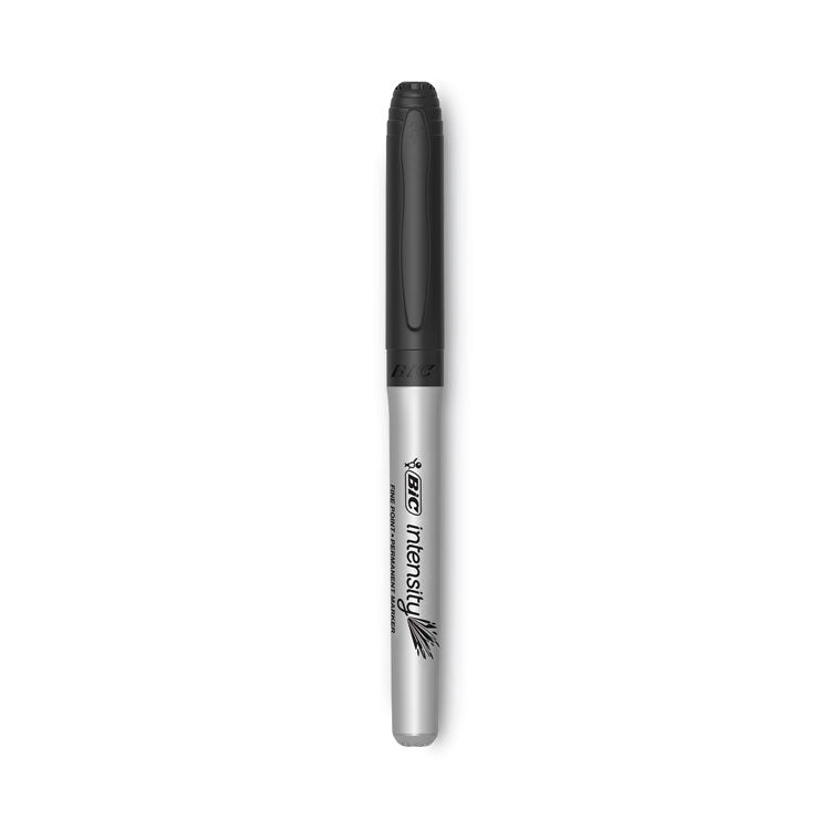 BIC® Intensity Fine Tip Permanent Marker, Fine Bullet Tip, Tuxedo Black, Dozen (BICGPM11BK) 1 Dozen