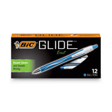 BIC® GLIDE Exact Ballpoint Pen, Retractable, Fine 0.7 mm, Blue Ink, Blue Barrel, Dozen (BICVCGN11BE)