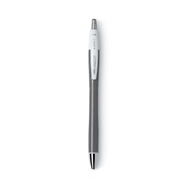 BIC® GLIDE Exact Ballpoint Pen, Retractable, Fine 0.7 mm, Black Ink, Black Barrel, Dozen (BICVCGN11BK)