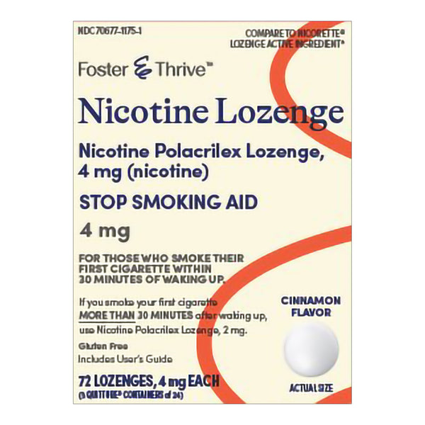 Foster & Thrive™ Stop Smoking Aid 4 mg Strength Lozenge (1238913_PK) 72/PK