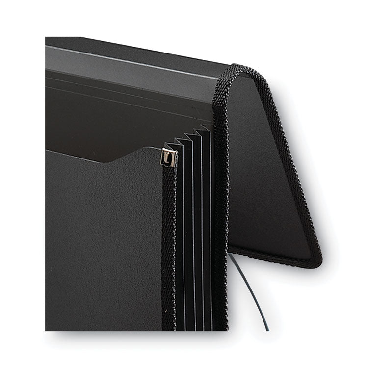 Smead™ Poly Premium Wallets, 5.25" Expansion, 1 Section, Elastic Cord Closure, Letter Size, Black (SMD71500)