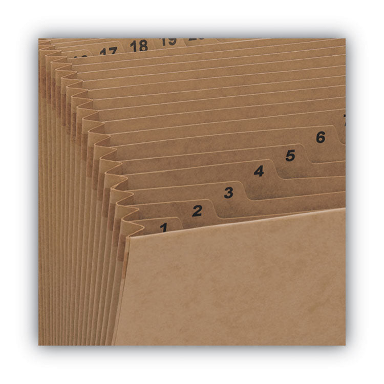 Smead™ Indexed Expanding Kraft Files, 31 Sections, Elastic Cord Closure, 1/15-Cut Tabs, Letter Size, Kraft (SMD70168)