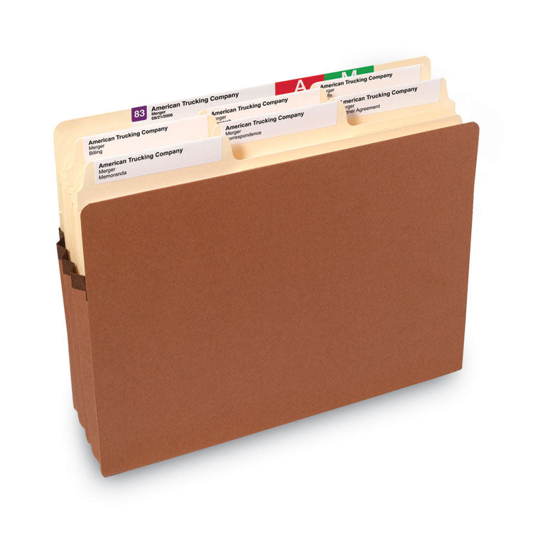 Smead™ Recycled Top Tab File Pockets, 3.5" Expansion, Letter Size, Redrope, 25/Box (SMD73205)