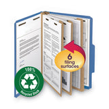 Smead™ Recycled Pressboard Classification Folders, 2" Expansion, 2 Dividers, 6 Fasteners, Letter Size, Dark Blue, 10/Box (SMD14062)