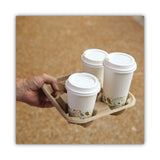 Boardwalk® Cup Carrier Tray, 8 oz to 32 oz, Four Cups, Kraft, 300/Carton (BWK4CUPCARRIER) Case of 300