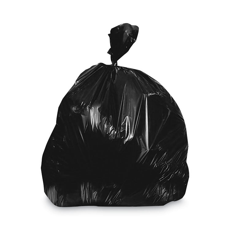 Heritage Linear Low-Density Can Liners, 40-45 gal, 1.5 mil, 40 x 46, Black, 125/Carton (HERW8046AKX01)