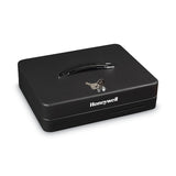 Honeywell Deluxe Cash Security Box, 11.8 x 9.4 x 3.7, Steel, Black (HWL6113) Each