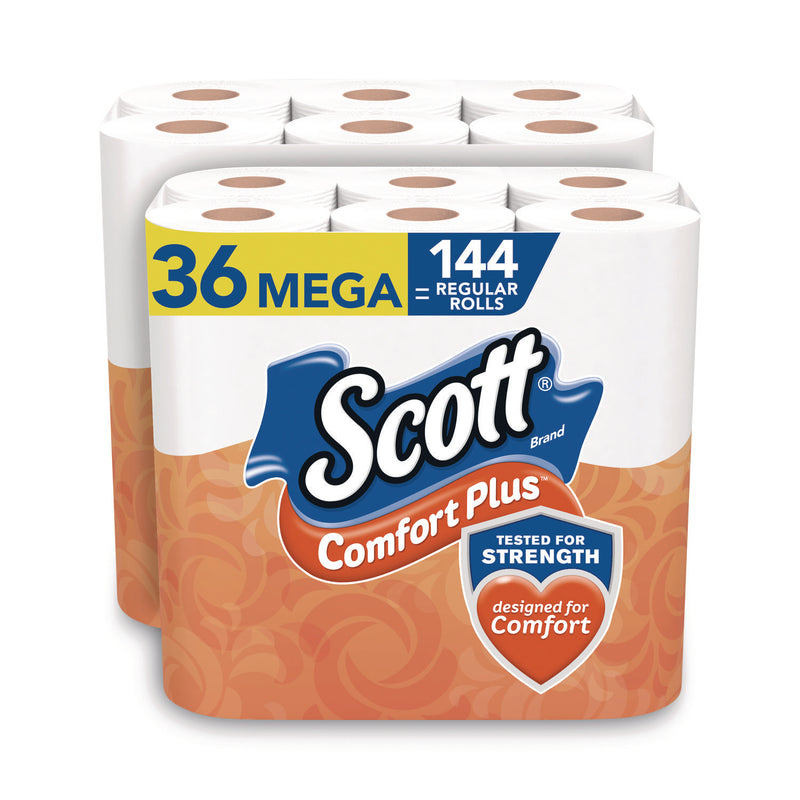Scott® ComfortPlus Toilet Paper, Mega Roll, Septic Safe, 1-Ply, White, 462 Sheets/Roll, 36 Rolls/Pack (KCM53329PK) Each