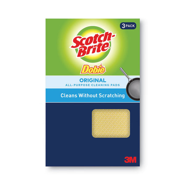 Scotch-Brite® Dobie All-Purpose Cleaning Pad, 4.3 x 2.6, 0.5" Thick, Yellow, 3/Pack (MMM7232F)