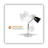 Bostitch® Adjustable LED Desk Lamp, 4.5" dia Base, 20" Tall, Chrome/Black (BOSVLED1510)