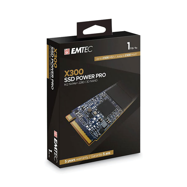 Emtec® X300 Power Pro Internal Solid State Drive, 1 TB, PCIe (EMCECSSD1TX300) Each