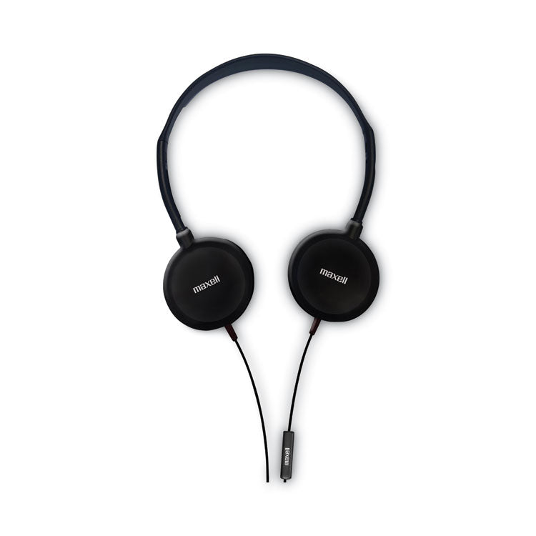 Maxell® HP200 Headphone with Microphone, 6 ft Cord, Black (MAX199929) Each