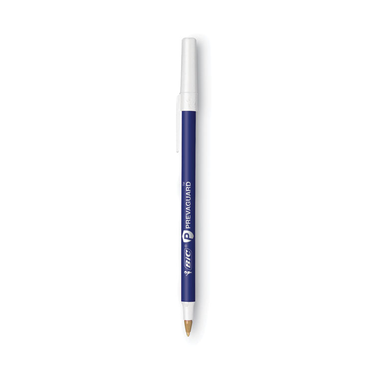 BIC® PrevaGuard Round Stic Pen, Stick, Medium 1 mm, Blue Ink, Blue Barrel, Dozen (BICGSAM11BE) 1 Dozen