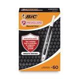 BIC® PrevaGuard Round Stic Pen, Stick, Medium 1 mm, Black Ink, Black Barrel, 60/Pack (BICGSAM60BK)