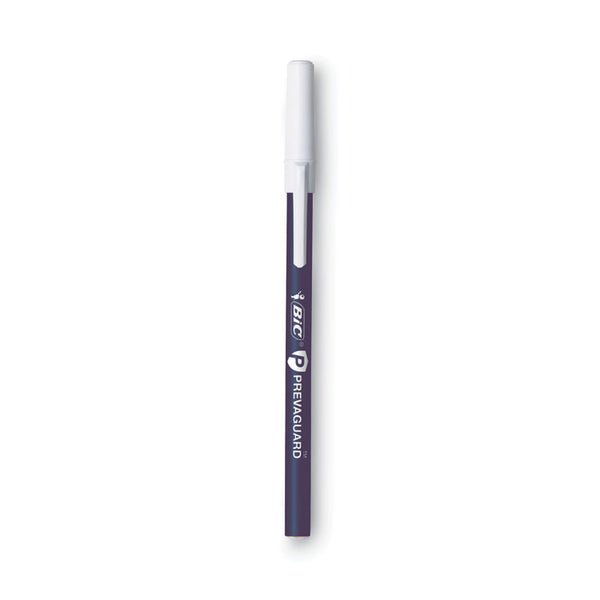 BIC® PrevaGuard Round Stic Pen, Stick, Medium 1 mm, Blue Ink, Blue Barrel, 8/Pack (BICGSAMP81BE)