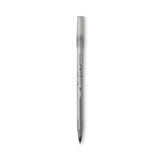 BIC® Round Stic Xtra Life Ballpoint Pen, Stick, Medium 1 mm, Black Ink, Translucent Black Barrel, Dozen (BICGSM11BK)