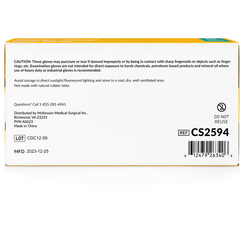 CareStock™ Exam Glove Medium NonSterile Vinyl Standard Cuff Length Smooth Clear Not Rated (1230908_CS) 1000/CS