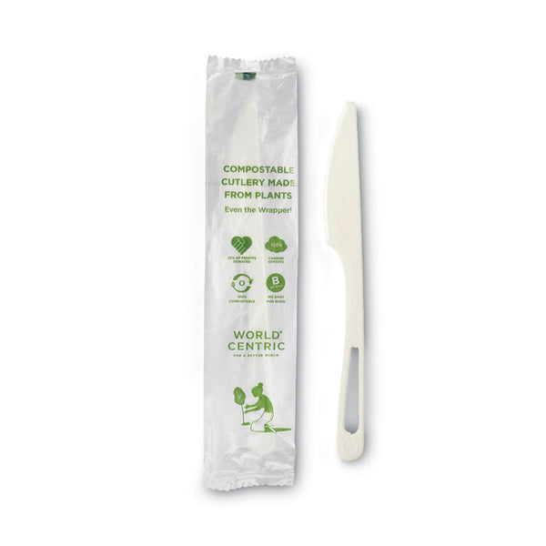 World Centric® TPLA Compostable Cutlery, Knife, 6.7", White, 750/Carton (WORKNPSI) Case of 750