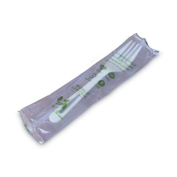 World Centric® TPLA Compostable Cutlery, Fork, 6.3", White, 750/Carton (WORFOPSI) Case of 750