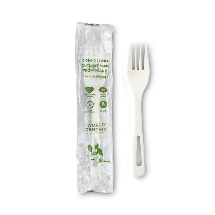 World Centric® TPLA Compostable Cutlery, Fork, 6.3", White, 750/Carton (WORFOPSI) Case of 750