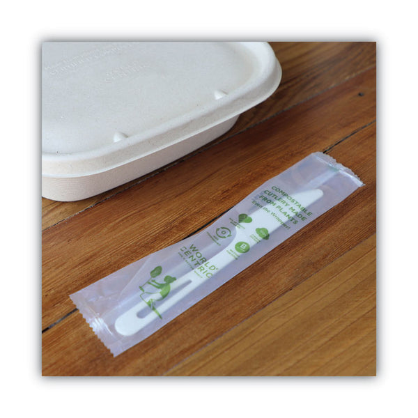 World Centric® TPLA Compostable Cutlery, Knife, 6.7", White, 750/Carton (WORKNPSI)