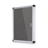 MasterVision® Slim-Line Enclosed Fabric Bulletin Board, One Door, 28 x 38, Gray Surface, Aluminum Frame (BVCVT630103690) Each