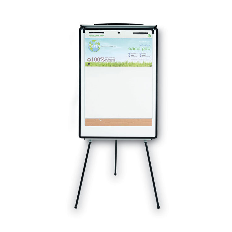 MasterVision® Magnetic Gold Ultra Dry Erase Tripod Easel with Extension Arms, 32" to 72", Black/Silver (BVCEA23062119) Each